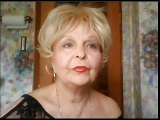 Elegant elderly lady shows herself on Skype